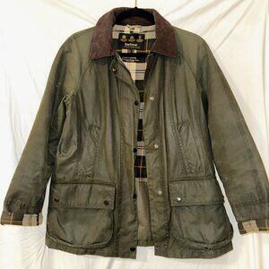 Barbour Olive Green Wax Collared Jacket